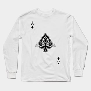 Ace of Spades Vintage Cool Black Long Sleeve T-Shirt